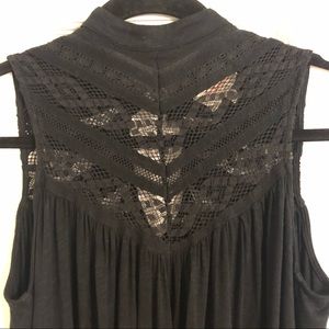 Anthropologie Deletta Black Lace Swing Top XS